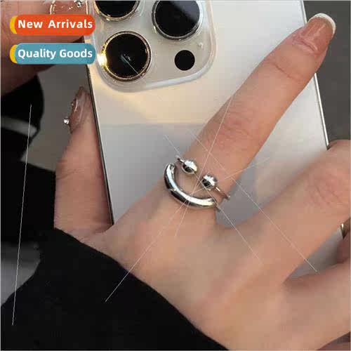Smile metal ring women ins niche premium hundred index finge