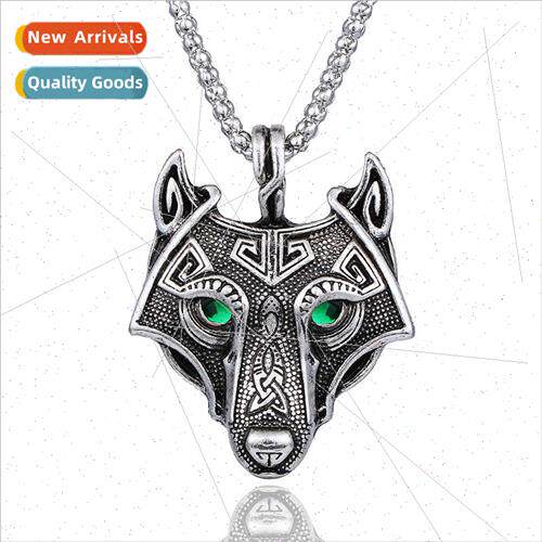 Celtic Wolf Head Necklace Scandinavian Pendant Charm Jewelle
