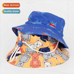 girls men creative cartoon fisherman Children printing hats