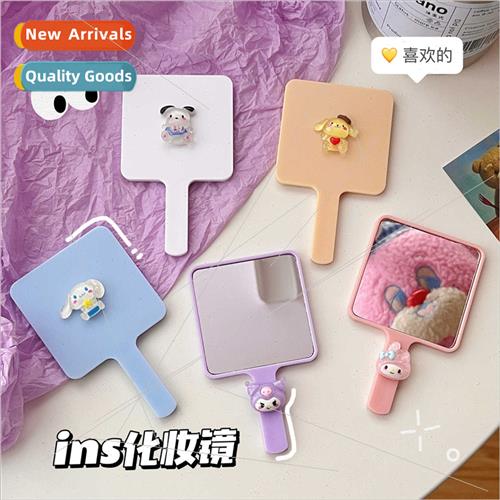 New cartoon cute pet handheld makeup mirror ins wind high va
