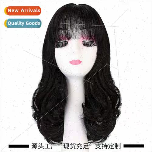 Wig female Europe realistic fashion short curly hair chemica
