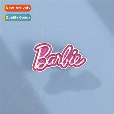 Sweet wind pink Barbie series letters badges coat hat hundre