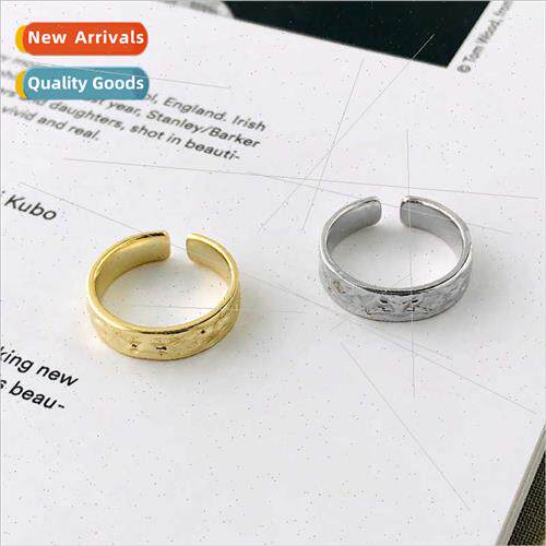 s925 silver hjewelry Europe gold finger ring irregular face