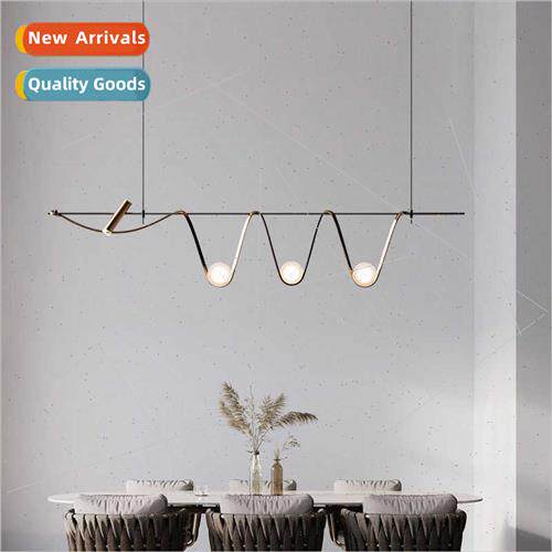 -modern minimalist dining room long chandelier glass ball ir