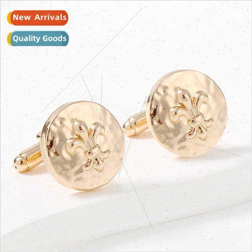 new round blue baked French cufflinks round shirt cufflinks