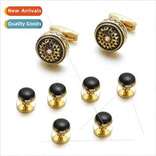 French cufflinks patterned gold buttons men business door st