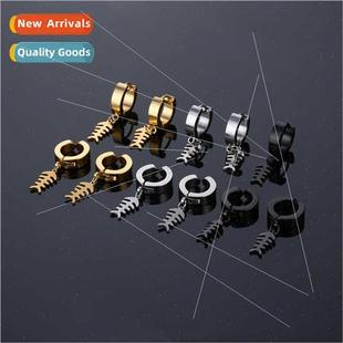 steel Koreasimple punk tide not earrings Stainless