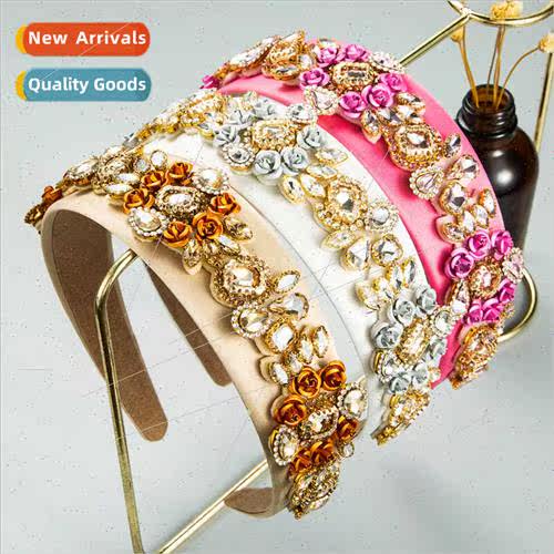 Hair bands Europe creative alloy flower accessories rhinesto