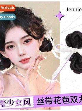 Ruth Sang childish ribbon double pill head wig female simula