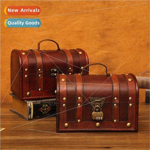 Antique asure box retro storage box wooden box lock escape r
