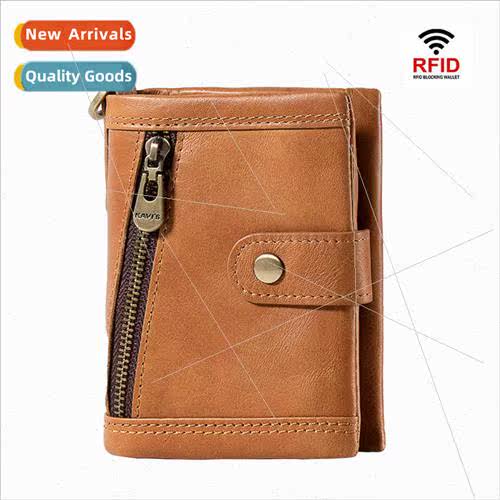 new Europe Leather Wallet RFID Multi Card ID Short Wallet Zi