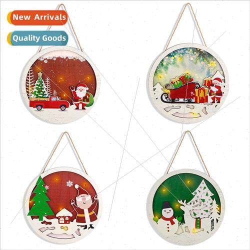 New Christmas wooden sign luminous party decoration supplies