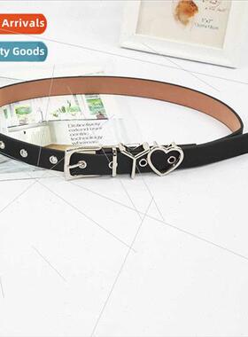 Love metal letters buckle belt Korean fashion ride pants dec