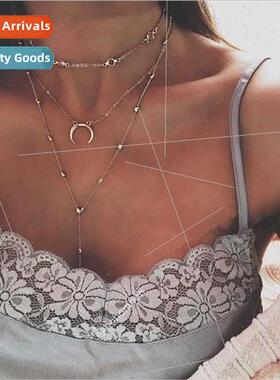 Bohemian Fashion Women Necklace Cowl Set Multi-layer Copper