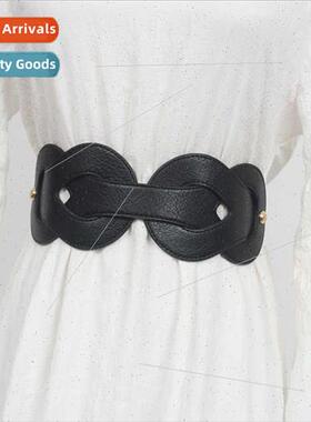 atmosphere versatile Chinese knot black decorative wide belt