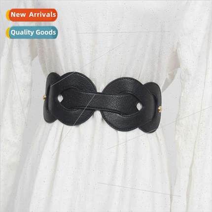 atmosphere versatile Chinese knot black decorative wide belt