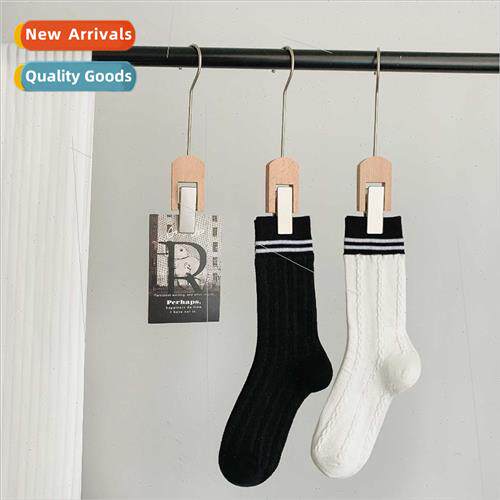 Twisted braid socks cotton socks women socks mid-calf socks