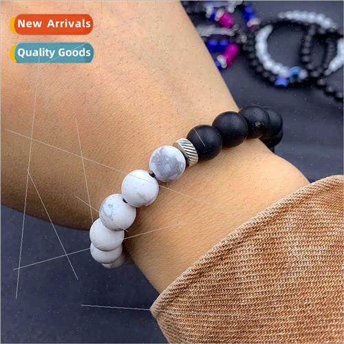 simple 10mm bracelet men frosted whe turquoise string person