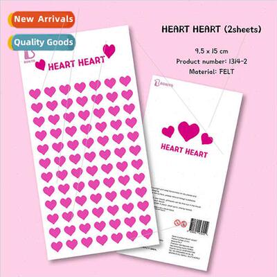 Korea Rose Deep Pink Nonwoven Peach Heart Heart 2pcs in 168p