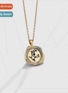 925 silver necklace jewelry female Europe ins niche cartoon