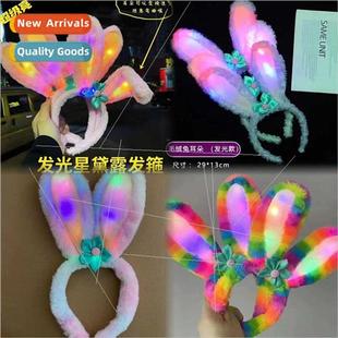 flash Korean Star bow light bglowing hair Dailu ears Rabb