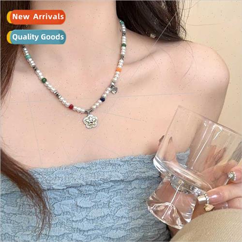 New colorful beaded star necklace female summer collarbone c