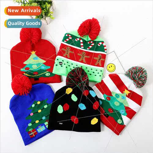 Men women winter warm hat wool ball Christmas elk knted hat
