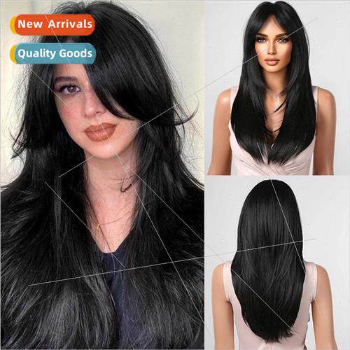 Wig Europe Women Fashion Synthetic Fiber Hair Cover Black Ei