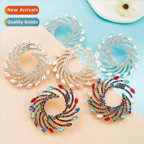 Europe big fashion alloy inlaid diamond colorful whirlwind-s