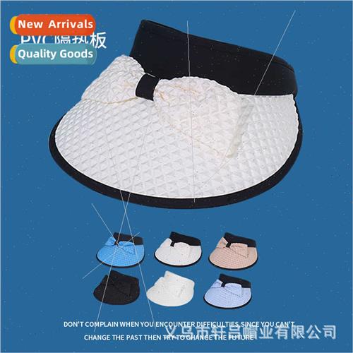 bow plaid hollow top hat female summer outdoor sun blocking