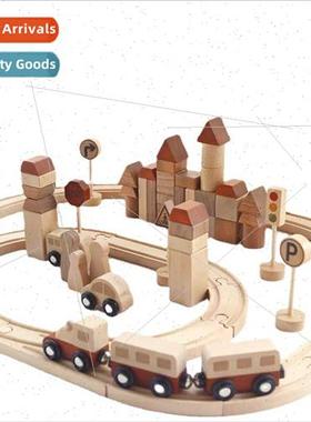 Wooden creative est track children early education enlighten