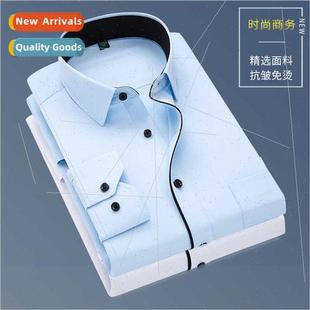 shirt mal twill edge black sleeved long wear business Men