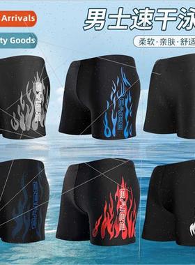 Swimming trunks mens soaking hot springs flat corner loose c