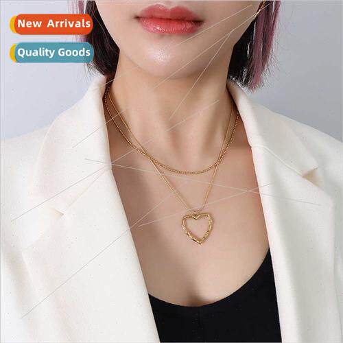 French ins snake bone chain tanium steel gold peach heart pe