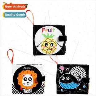 Black whe cloth book visual stimulation baby cloth book wh r