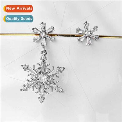 creative winter snowflake earrings female luxury full set zi