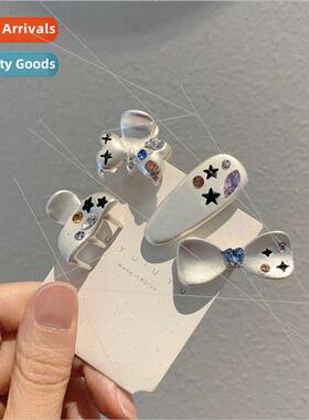 Color zirconium star mini ehead small grab clip a word side