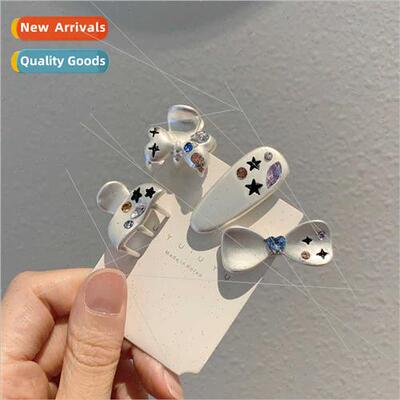 Color zirconium star mini ehead small grab clip a word side