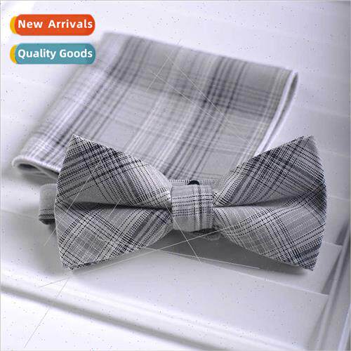 Bow tie men dress su square scarf combination men solid colo
