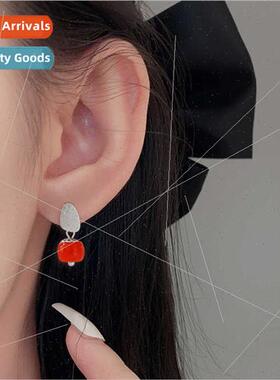 Earrings female niche new Chinese earrings INS tide brushed
