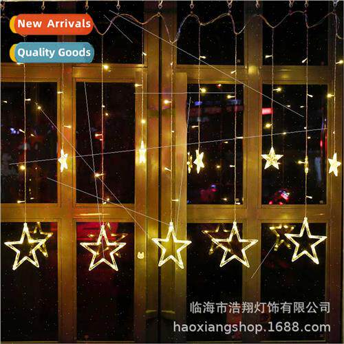 LED pentagram curtain lights Christmas holiday wedding outdo