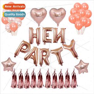 supplies rose gold hen set decoration balloon bachelor party