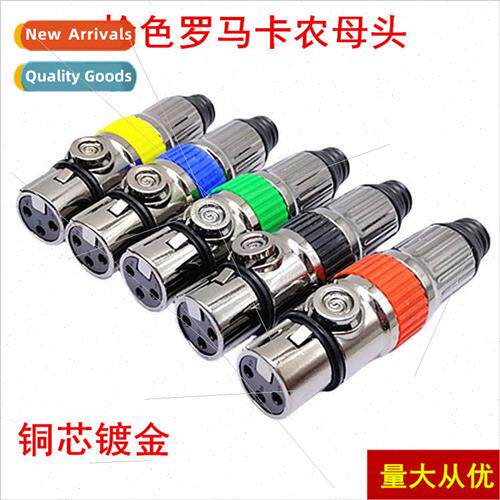 Gunmetal Gold Plated Roman Ca Head Microphone Connector 3 po