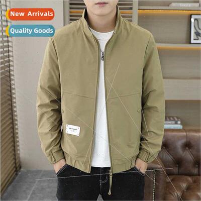 Wrinkle twill men black lapel jacket 2023 spring fall nd mic