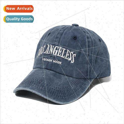LOS ANGELESS letter embroidery washed canvas baseball cap so