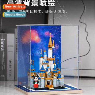 Puzzle scene mini castle acrylic display box transparent dus
