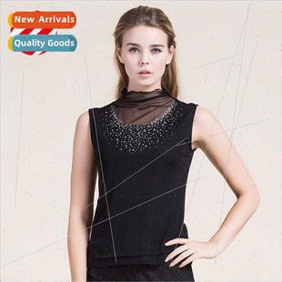 Summer new silk half-high neck sleeveless undershirt women T