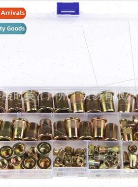 170PCS Flat Head Vertical Rivet Nuts Bag Box wh Colorful Zin