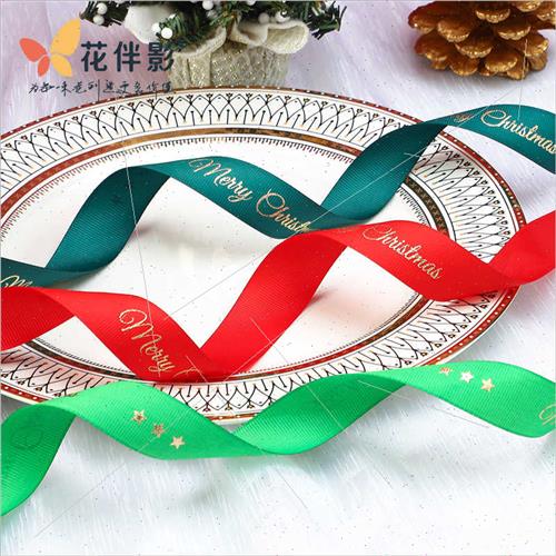 Christmas ribbon gift wrapping bow ribbon foil English green