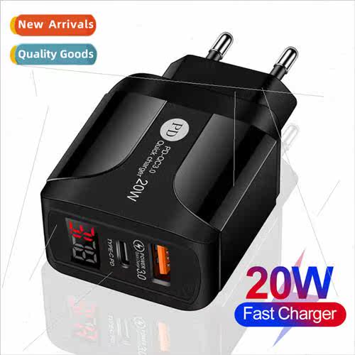 20WPD + QC digital display fast charger dual-port display 适